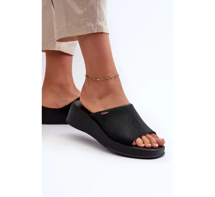Dámské pantofle na klínku ZAXY Černá Dámské pantofle na klínku ZAXY Černá