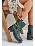 Zazoo Kožené Kotníkové Boty Na Nízkém Podpatku Zateplené Tmavě Zelené Zazoo Kožené Kotníkové Boty Na Nízkém Podpatku Zateplené Tmavě Zelené