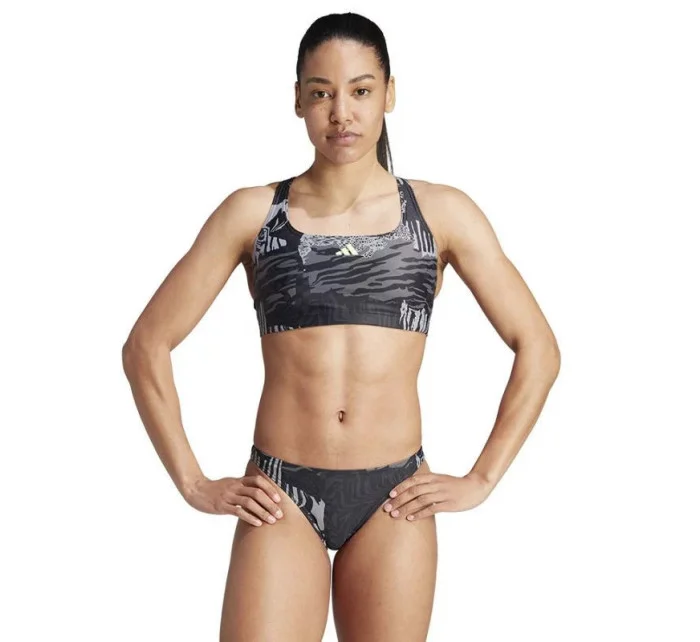 Dámské dvoudílné plavky IB7697 Černá s šedou - Adidas Dámské dvoudílné plavky IB7697 Černá s šedou - Adidas