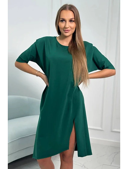Dámské oversize šaty model 20965280 Tmavě zelená - Kesi Dámské oversize šaty model 20965280 Tmavě zelená - Kesi