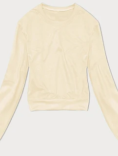 Dámská tenká krátká mikina ecru (8B938-67+132) - J.Style