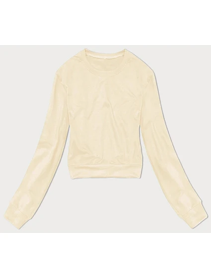 Dámská tenká krátká mikina ecru (8B938-67+132) - J.Style