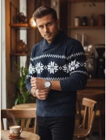 Pánský tmavě modrý svetr FashionStreet WX2272