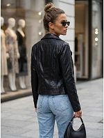 Dámská bunda ve stylu Ramones z ekologické kůže, černá, FashionStreet TY5730