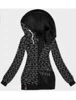 Černá sportovní mikina s kapucí a se vzorem model 21310448 - 6&8 Fashion