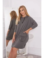 Šaty s kapucí v grafitové barvě Šaty s kapucí v grafitové barvě