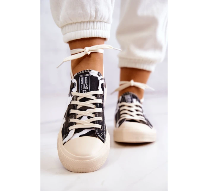 Dámské Materiál Sneakers Camo BIG STAR JJ274237 Bílo-šedé Dámské Materiál Sneakers Camo BIG STAR JJ274237 Bílo-šedé