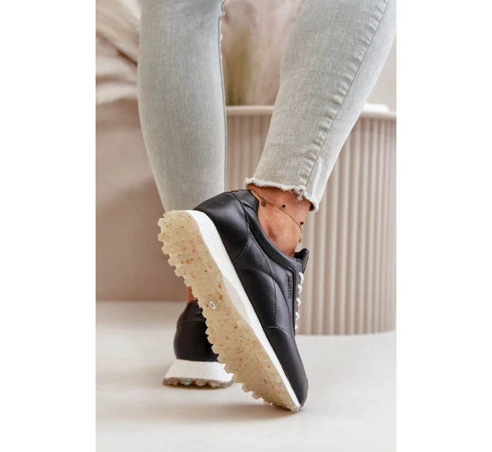 Dámské Sneakers Sportovní Obuv Z Eko Kůže Big Star OO274024 Hi-Poly System Černé