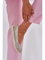 Kožené Lehké Baletky Zlaté model 21697017 - EVENTO