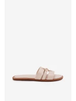 Ploché Dámské Pantofle Se Zlatým Detalem Béžové model 21700067 - Boto