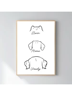 Personalizovaný magický fotoobraz v rámu - 50x70 - zvířecí ouška 