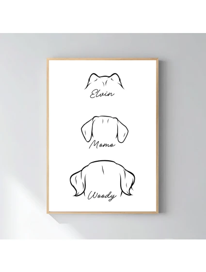 Personalizovaný magický fotoobraz v rámu - 50x70 - zvířecí ouška 