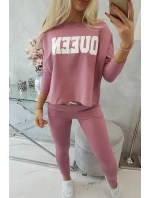 Sada s potiskem Queen tmavě růžová Sada s potiskem Queen tmavě růžová