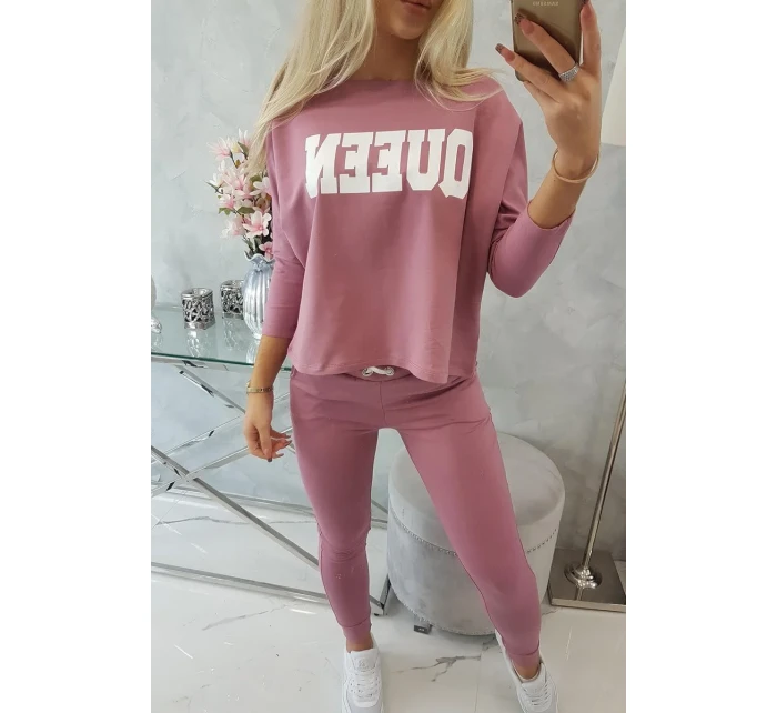 Sada s potiskem Queen tmavě růžová Sada s potiskem Queen tmavě růžová