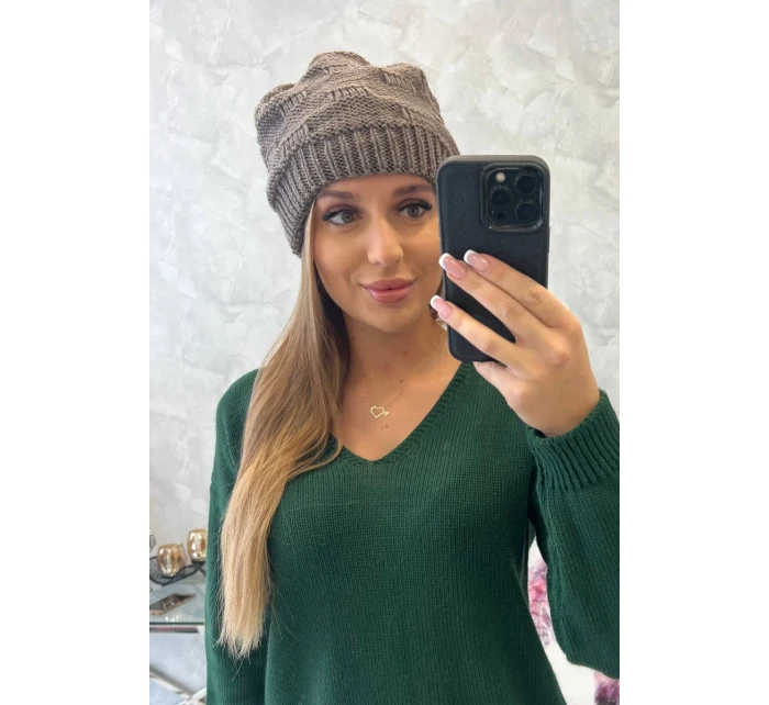 Dámská čepice Nastia K373 mocca Dámská čepice Nastia K373 mocca