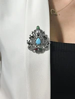 Brož XZ459-191 stříbrná + modrá