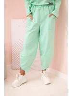 Komplet nových mikinových kalhot Punto světlá máta Komplet nových mikinových kalhot Punto světlá máta