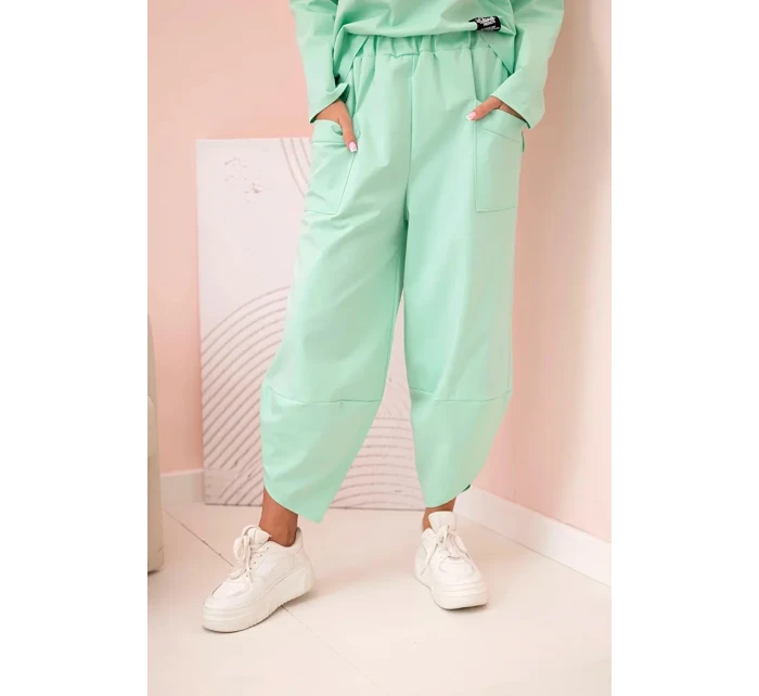 Komplet nových mikinových kalhot Punto světlá máta Komplet nových mikinových kalhot Punto světlá máta