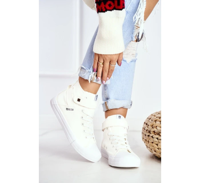 Dámské Vysoké Tenisky Big Star FF274579 Bile Dámské Vysoké Tenisky Big Star FF274579 Bile
