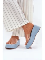 Dámské Pantofle S Průhledným Páskem Na Klínu Jeans Meltiana Dámské Pantofle S Průhledným Páskem Na Klínu Jeans Meltiana