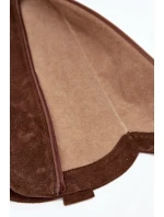 Kožené semišové kozačky zateplené  čokoládové model 21718495 - Zazoo