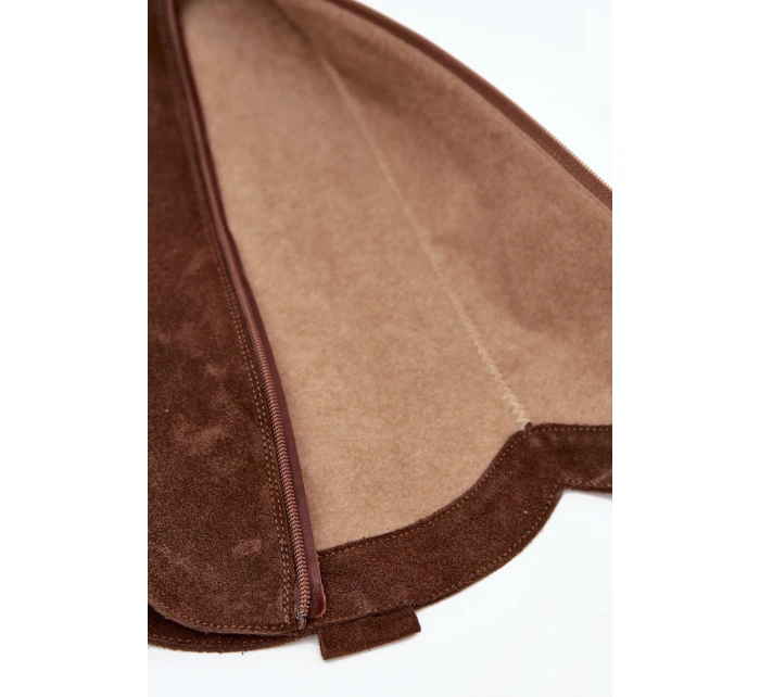 Kožené semišové kozačky zateplené  čokoládové model 21718495 - Zazoo