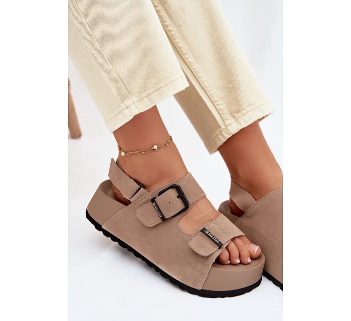 Semišové sandály na platformě Big Star model 22064119 Béžové - Big Star Shoes
