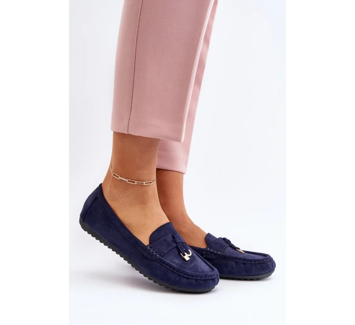 Dámské semišové klasické mokasíny tmavě modrá Ontala Dámské semišové klasické mokasíny tmavě modrá Ontala