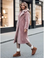 Dámský zimní kabát LUXERII dlouhý kožich růžový FashionStreet TY4689z