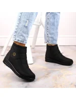 Novinky W EVE437A černé sněhule na podpatku