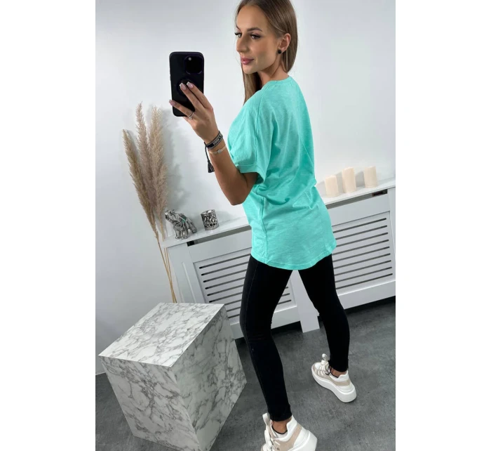 Bavlněná halenka s kapsičkou mint