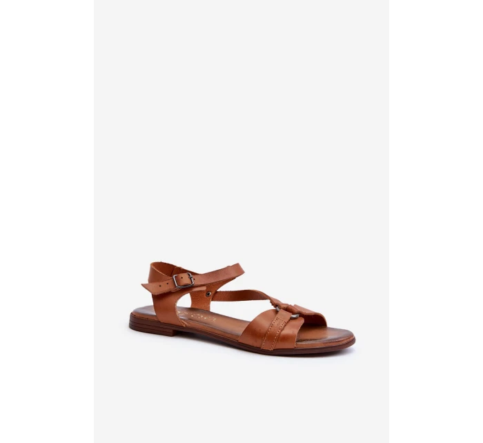 Zazoo 40182 Dámské kožené sandály hnědé