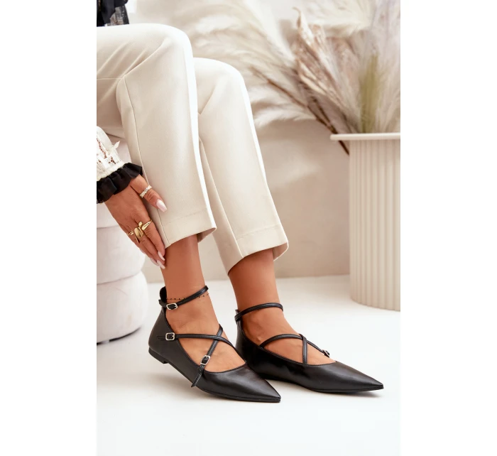 Dámské Baleríny S A Pásky Černé model 21670182 - Boto Dámské Baleríny S A Pásky Černé model 21670182 - Boto