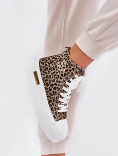 Vysoké Dámské Tenisky S Leopardským Vzorem Na Platformě Hnědé Laviriona