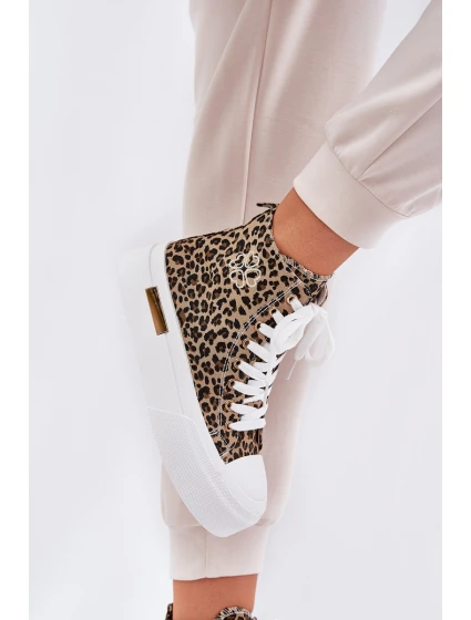 Vysoké Dámské Tenisky S Leopardským Vzorem Na Platformě Hnědé Laviriona Vysoké Dámské Tenisky S Leopardským Vzorem Na Platformě Hnědé Laviriona