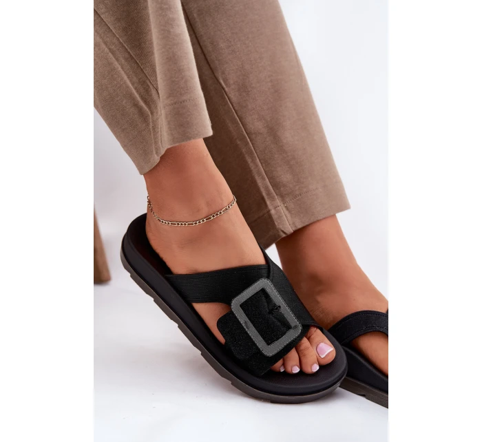 Dámské Pantofle S Přezkou Černé model 21695857 - Zaxy Dámské Pantofle S Přezkou Černé model 21695857 - Zaxy