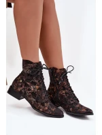 vzorované kotníkové boty na ploché podrážce model 21714005 - Maciejka
