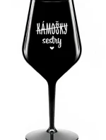 KÁMOŠKY - SESTRY - černá nerozbitná sklenice na víno 470 ml