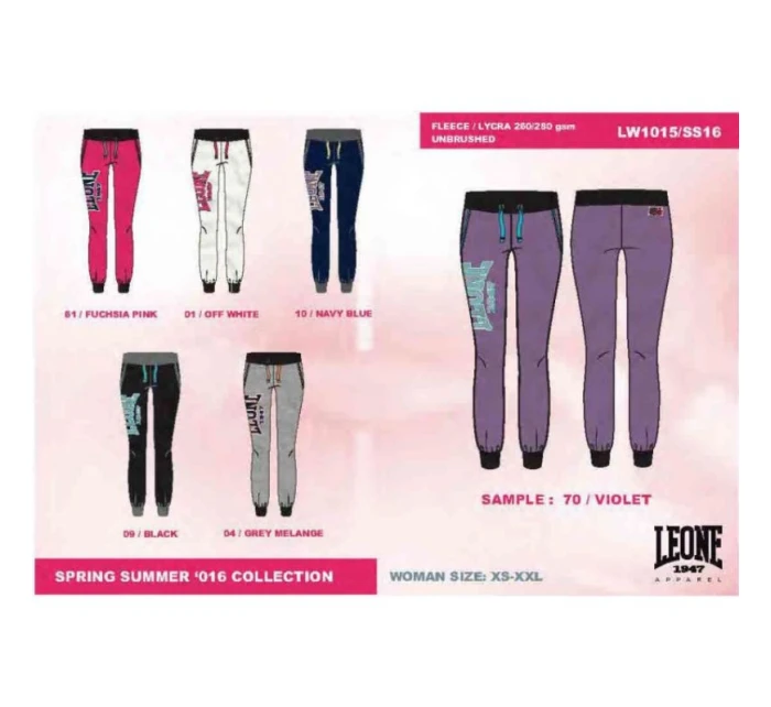 Dámské dlouhé kalhoty LEONE LW1015/S16 šedé "M"