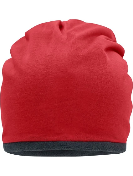 Daiber MB 7131 Žerzejová čepice s fleecovou podšívkou 03.7131 red/carbon Daiber MB 7131 Žerzejová čepice s fleecovou podšívkou 03.7131 red/carbon