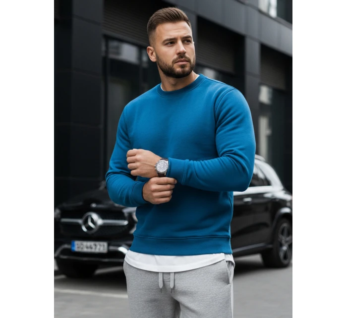 Pánská hladká tmavě modrá mikina model 21963758 - Dstreet