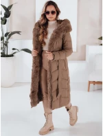 Dámská zimní dlouhá prošívaná bunda s umělou kožešinou FashionStreet TY5086