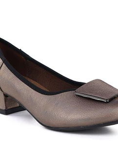 Dámské lodičky na klínku pohodlné zlaté M.Daszynski model 22068930 3 - M. Daszyński