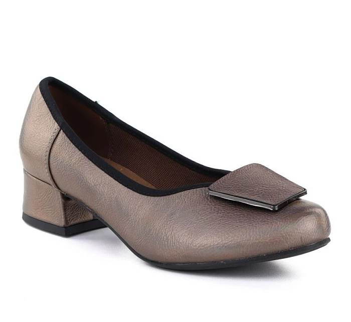 Dámské lodičky na klínku pohodlné zlaté M.Daszynski model 22068930 3 Dámské lodičky na klínku pohodlné zlaté M.Daszynski model 22068930 3