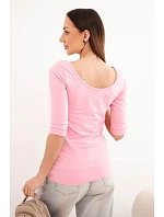 Halenka kulatý výstřih světle růžová