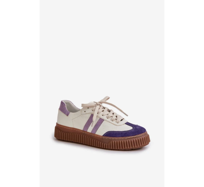 Zazoo N1068 Kožené Nízké Sneakersy Dámské Na Platformě Bílé Zazoo N1068 Kožené Nízké Sneakersy Dámské Na Platformě Bílé