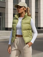 Dámská prošívaná vesta WILLOW pistáciová FashionStreet TY3797