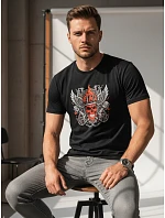 Pánské tričko s potiskem ohnivé lebky NX058R Pánské tričko s potiskem ohnivé lebky NX058R