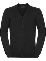 Pánský pletený cardigan s výstřihem do V 11. black model 22476185 - Russell Athletic Pánský pletený cardigan s výstřihem do V 11. black model 22476185 - Russell Athletic