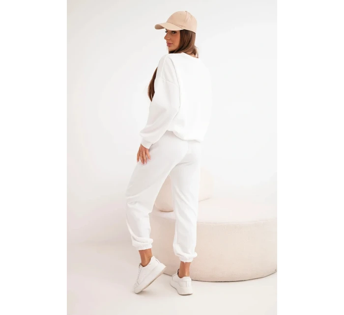 Dámská souprava model 21921204 s výřezem ve tvaru srdce ecru - K-Fashion